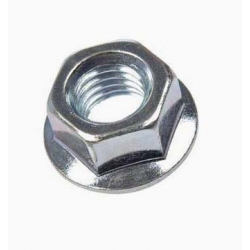 50 pezzi Dadi flangiati con bullone dentato DIN 6923 ISO 1661 in acciaio zincato galvanizzato.